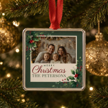 Botanisch grüner Weihnachtsbaumschmuck mit individ