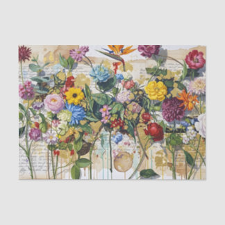 Botanisch-handwerkliche Collage Tissue Seidenpapier