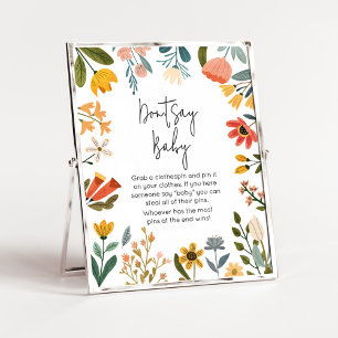 Botanisch-helle Wildblume sagt nicht Baby Poster
