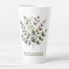 Botanisch-hellgrüne Eukalyptus-Blätter Milchtasse