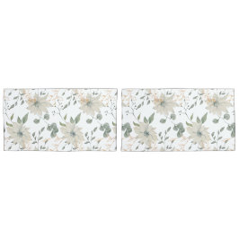 Botanisch-klassisch-weiß-floral Kissenbezug