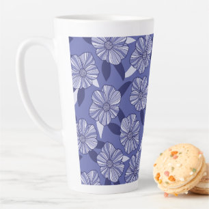 Botanisch-lila Blumenlinie Kunst Milchtasse