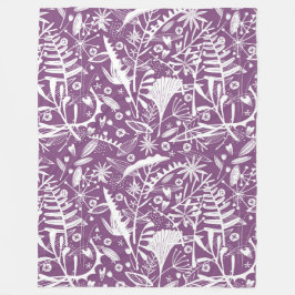 Botanisch Lila modern Fleecedecke