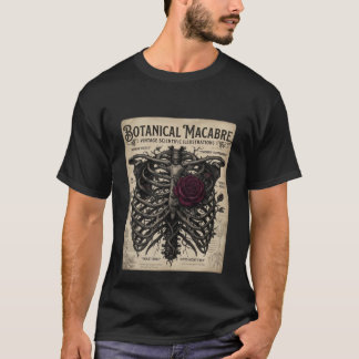 Botanisch Makabre Gotische Skelettrose T-Shirt