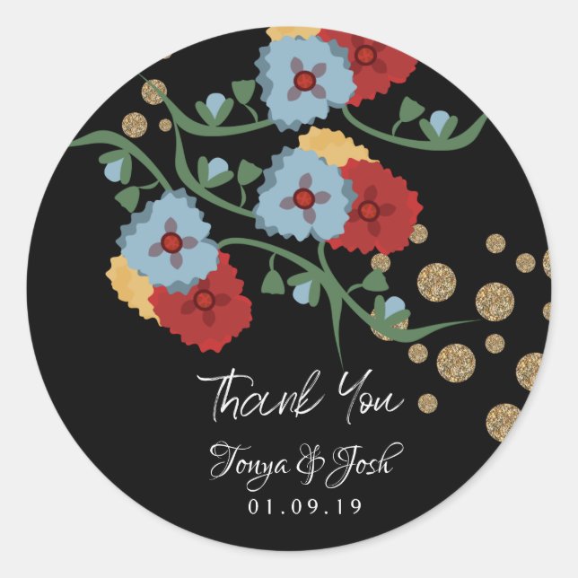Botanisch-mexikanisches Blumenzwiebeln Vielen Dank Runder Aufkleber (Vorderseite)