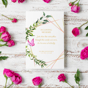 Botanisch mit Schmetterling für Denkmäler Einladung