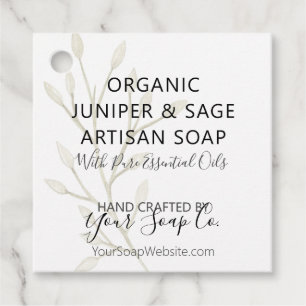 Botanisch-moderne Wasserfarben-Minimal-Seife-Hang- Geschenkanhänger