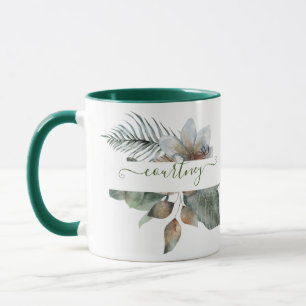Botanisch personalisierte Wasserfarbe Tasse