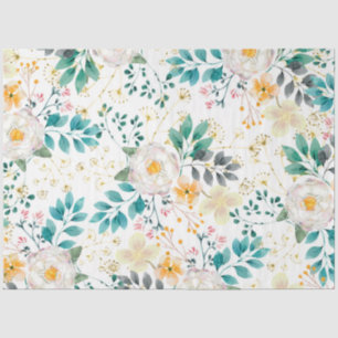 Botanisch rosa aquamarin-orangefarbene Blüte Seidenpapier