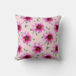 Botanisch rosa Dahlia-Blume Kissen