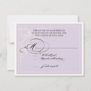 Botanisch rosa Rose, Lavendel UAWG Response Card RSVP Karte