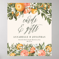 Botanisch-rustikale Citrus orange Karten Geschenke