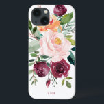 Botanisch-rustikale Wasserfarbe mit Monogramm Case-Mate iPhone Hülle<br><div class="desc">Dieses botanische Design ist wunderschön feminin mit rustikalem Charme. Es besteht aus einem Bouquet mit Aquarellfarben, gemischten Blume und Grünpflanzen in einem trendigen Farbschema aus Bordeaux, Rosa und Rosset-Orange mit anschließender Vegetation. Eine Textvorlage wird hinzugefügt, um dieses Design mit den gewünschten Monogramm-Initialen, dem Namen oder einem anderen gewünschten Text zu...</div>