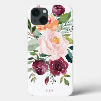Botanisch-rustikale Wasserfarbe mit Monogramm Case-Mate iPhone Hülle