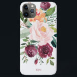 Botanisch-rustikale Wasserfarbe mit Monogramm Case-Mate iPhone Hülle<br><div class="desc">Dieses botanische Design ist wunderschön feminin mit rustikalem Charme. Es besteht aus einem Bouquet mit Aquarellfarben, gemischten Blume und Grünpflanzen in einem trendigen Farbschema aus Bordeaux, Rosa und Rosset-Orange mit anschließender Vegetation. Eine Textvorlage wird hinzugefügt, um dieses Design mit den gewünschten Monogramm-Initialen, dem Namen oder einem anderen gewünschten Text zu...</div>