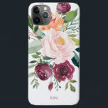 Botanisch-rustikale Wasserfarbe mit Monogramm Case-Mate iPhone Hülle<br><div class="desc">Dieses botanische Design ist wunderschön feminin mit rustikalem Charme. Es besteht aus einem Bouquet mit Aquarellfarben, gemischten Blume und Grünpflanzen in einem trendigen Farbschema aus Bordeaux, Rosa und Rosset-Orange mit anschließender Vegetation. Eine Textvorlage wird hinzugefügt, um dieses Design mit den gewünschten Monogramm-Initialen, dem Namen oder einem anderen gewünschten Text zu...</div>