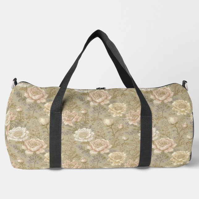 Botanisch Vintag floral Duffle Bag (Vorderseite)