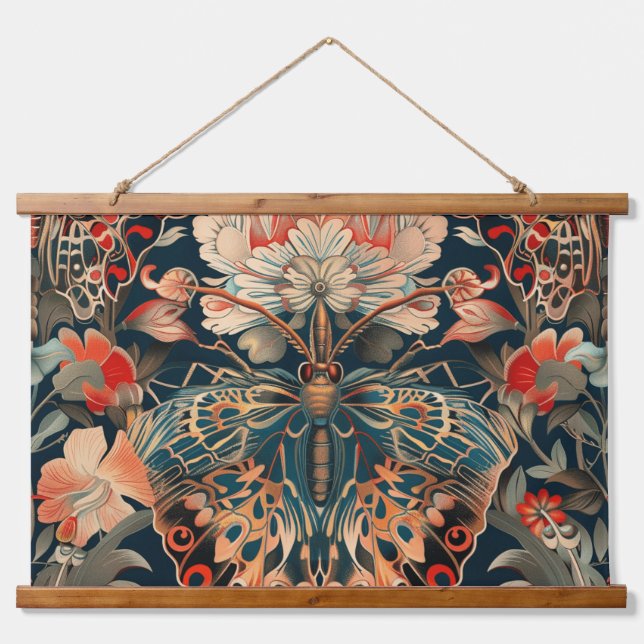 Botanisch Wandteppich Mit Holzrahmen (Vorne)