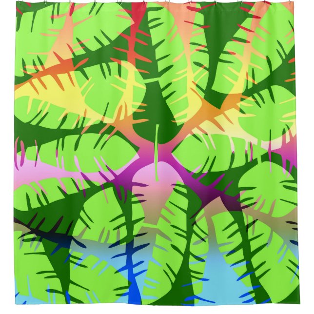 BOTANISCHE ABSTRAKTE BANANA-BLÄTTER DUVET DUSCHVORHANG (Vorderseite)