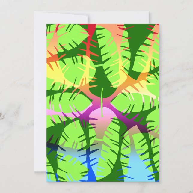 BOTANISCHE ABSTRAKTE BANANENBLÄTTER FEIERTAGSKARTE (Vorderseite)