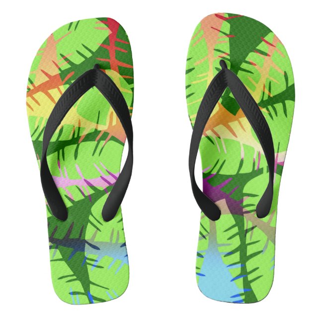 BOTANISCHE ABSTRAKTE BANANENBLÄTTER FLIP FLOPS (Fußbett)