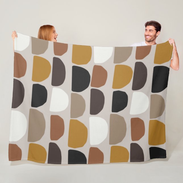 Botanische Abstrakte Terracotta auf dem Monte Boho Fleecedecke (Beispiel)