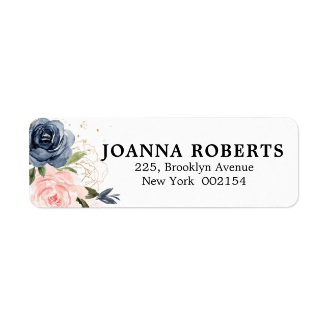 Botanische Adresse des Navy Blue Blush Pink Rose (Vorne)