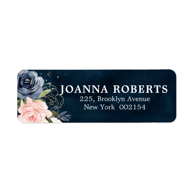 Botanische Adresse des Navy Blue Blush Pink Rose (Vorne)