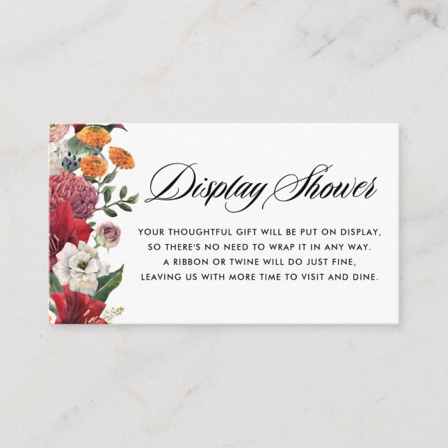 Botanische Amaryllis- und Mums-Blütendusche Begleitkarte (Vorderseite)