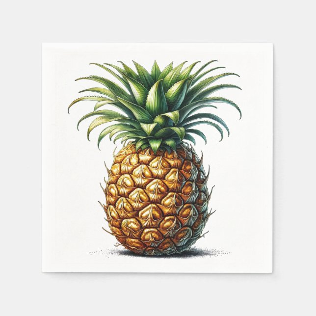 Botanische Ananas Serviette (Vorderseite)