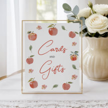 Botanische Apfelkarten-Geschenke-Tischschild 8x10