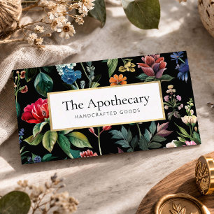 Botanische Apotheke Kräuterkerzen Marke Vintage Visitenkarte