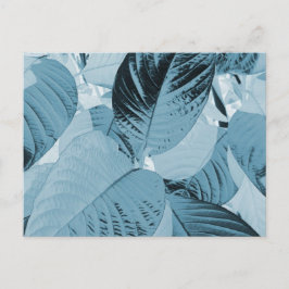 Botanische Aqua-Blätter Postkarte (individuell ein