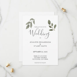 Botanische Aquarell-Blätter Hochzeitseinladung Save The Date