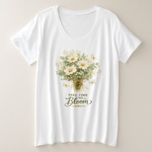 Botanische Aquarell-Blumen Große Größe T-Shirt