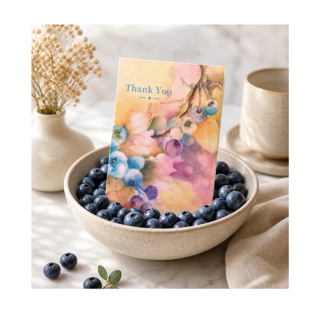 Botanische Aquarell-Dankeskarten Karte (Elegant botanical watercolor thank you card, perfect for heartfelt notes, gifts, and appreciation.)