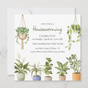 Botanische Aquarell-Housewarming-Party Einladung