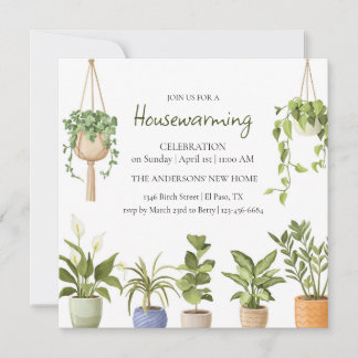 Botanische Aquarell-Housewarming-Party Einladung