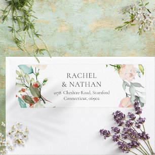 Botanische Aquarell-Rosen-Girlande-Adresse