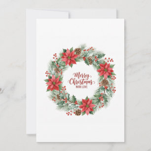 Botanische Aquarell-Weihnachtskränze Karte