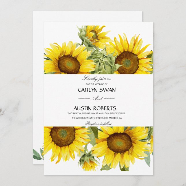 Botanische Aquarellblume Einladung (Vorne/Hinten)