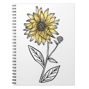 Botanische Aquarellblüte Notizblock