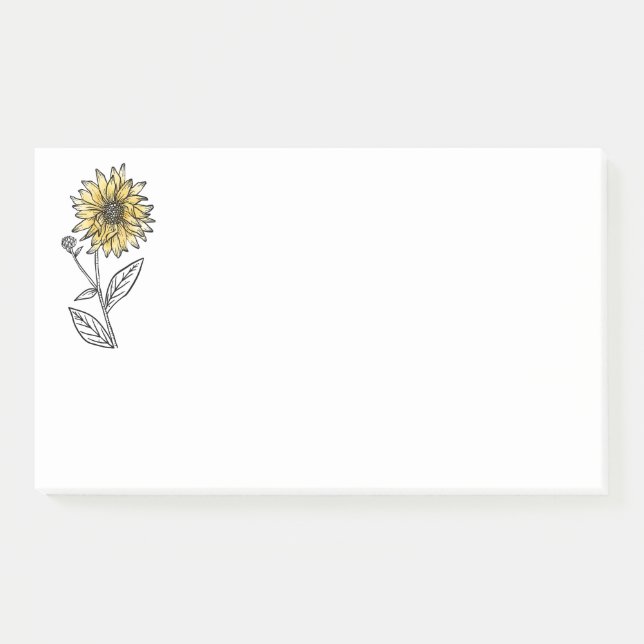 Botanische Aquarellblüte Post-it Klebezettel (Vorderseite)
