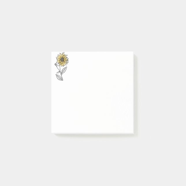 Botanische Aquarellblüte Post-it Klebezettel (Vorderseite)