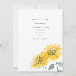 Botanische Aquarellblüte Sonnenblume Rett The Da Save The Date