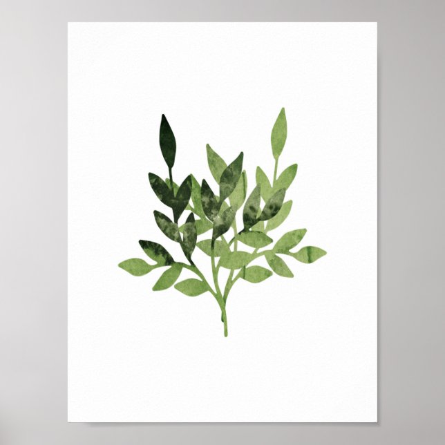 Botanische Aquarelldrucke Poster (Vorne)
