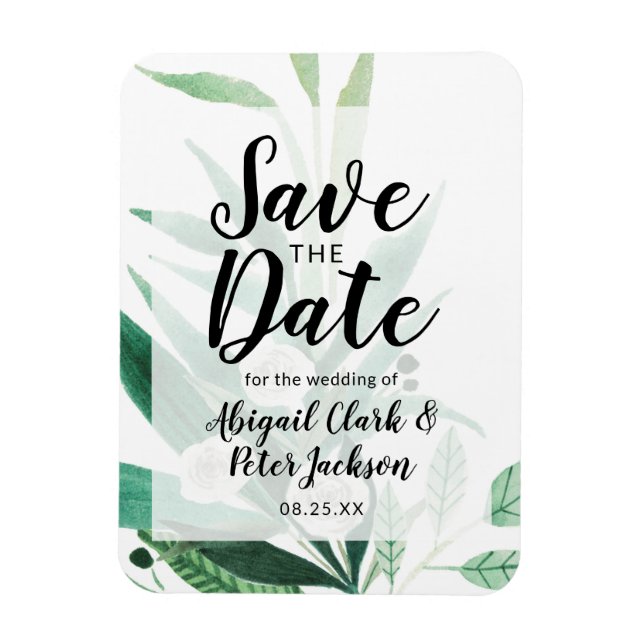 Botanische Aquarellfarbe, frisch, Save the Date Magnet (Vertikal)