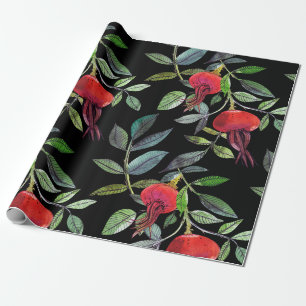 Botanische Aquarellfarbe zeichnend dogrose Muster. Geschenkpapier