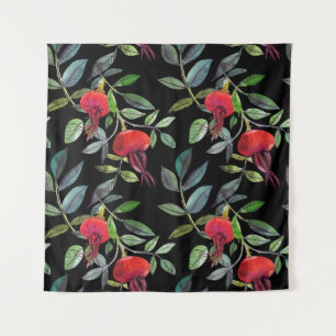 Botanische Aquarellfarbe zeichnend dogrose Muster. Wandteppich