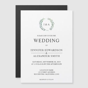 Botanische Aquarellfarben-Blätter Magneteinladung